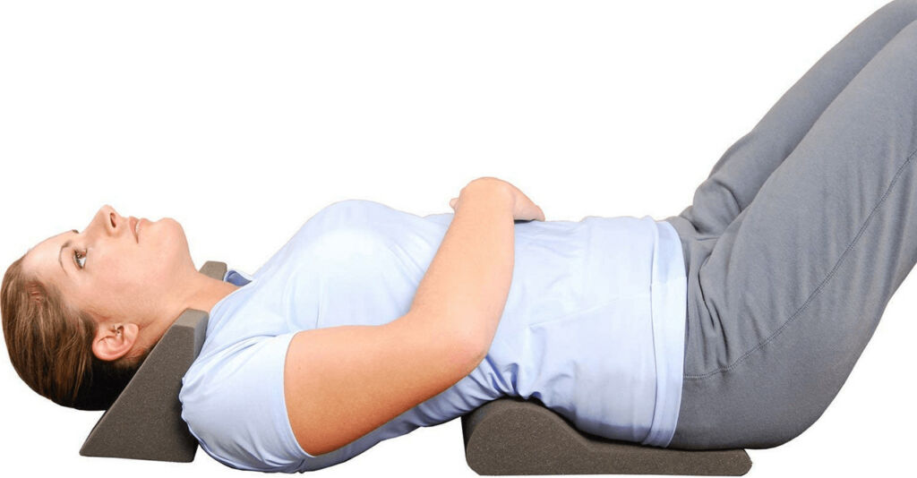 Woman doing ligament stretches