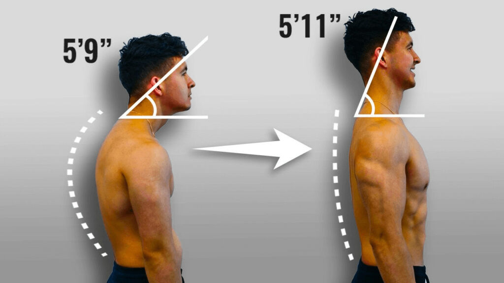 The difference in back posture