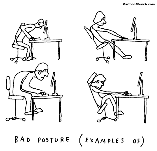 Bad posture at desk - Misaligned Spinal Vertebrae